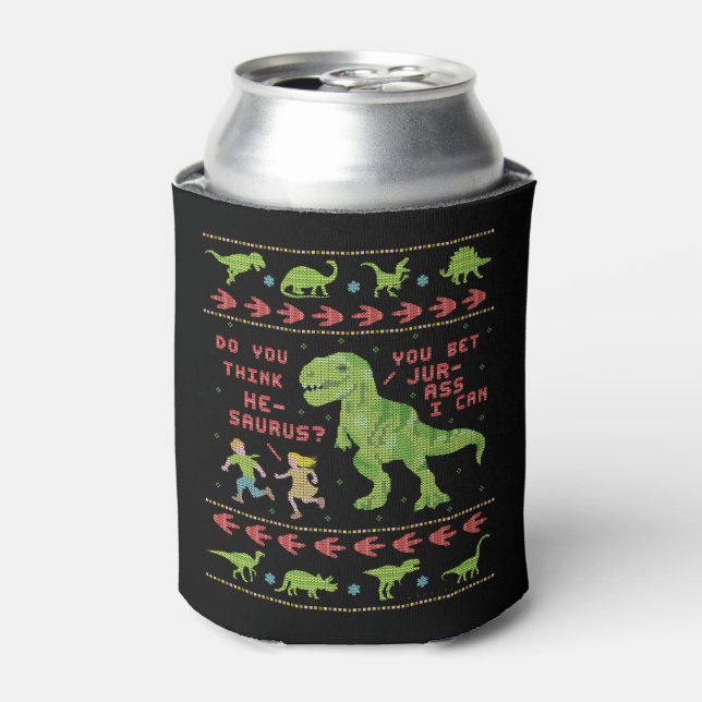Funny Christmas T Rex Dinosaur Pun Spaß Imitate St Dosenkühler (Kanne Vorderseite)