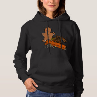 FUNNY CHRISTMAS T-SHIRT. GINGERBREAD MAN, CINNAMON HOODIE
