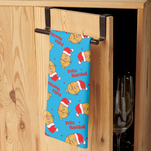 Funny Christmas Tamales Pattern Geschirrtuch (Drittel gefaltet)