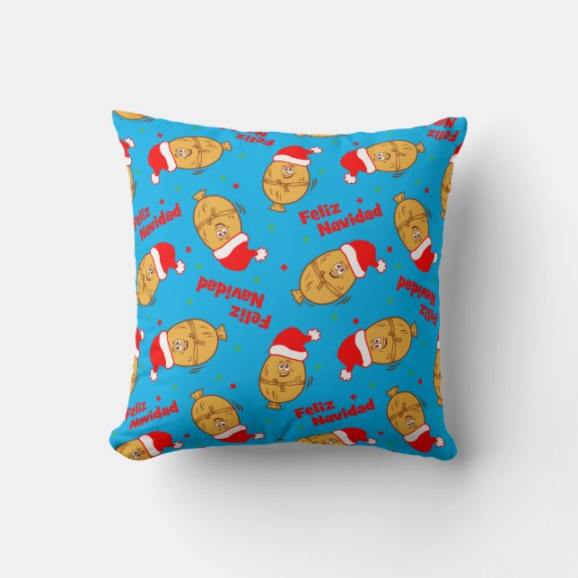 Funny Christmas Tamales Pattern Kissen (Vorderseite)