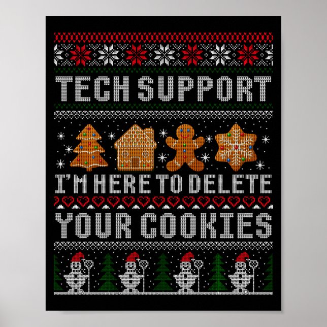 Funny Christmas Tech Suprt Computer  Poster (Vorne)