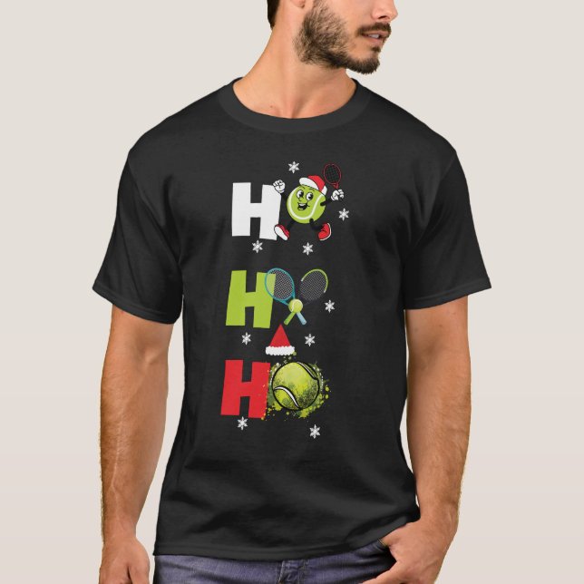 Funny Christmas Tennis Pajamas Player Matching T-Shirt (Vorderseite)