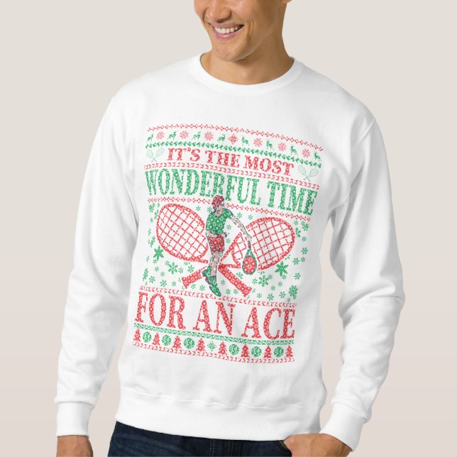 FUNNY CHRISTMAS TENNIS QUOTES UGLY SWEATER SWEATSHIRT (Vorderseite)