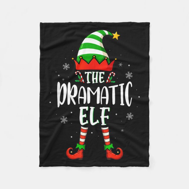 Funny Christmas The Dramatic Elf Family Matching X Fleecedecke (Vorderseite)