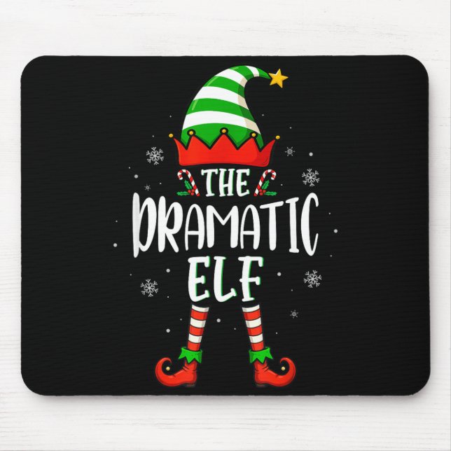 Funny Christmas The Dramatic Elf Family Matching X Mousepad (Vorne)