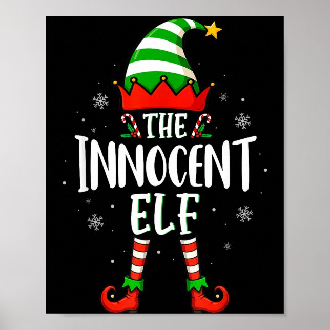 Funny Christmas The Innocent Elf Family Matching X Poster (Vorne)