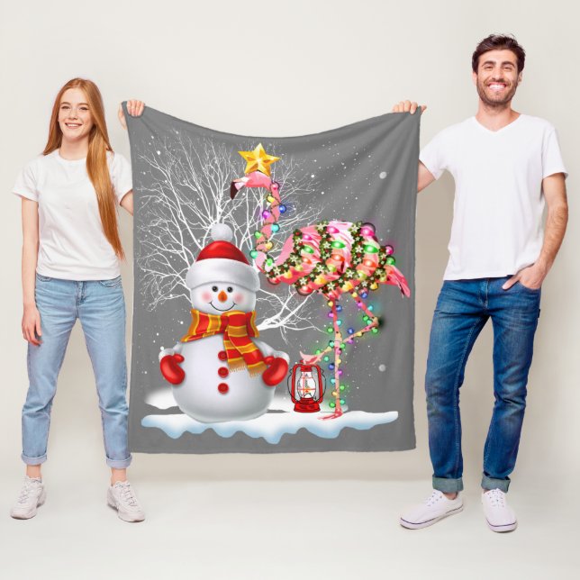 Funny Christmas Tree Flamingo Hat Santa Best Weihn Fleecedecke (Beispiel)