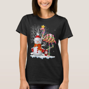 Funny Christmas Tree Flamingo Hat Santa Best Weihn T-Shirt