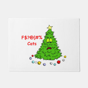 Funny Christmas Tree Joke Cats Weihnachten Urlaub Fußmatte