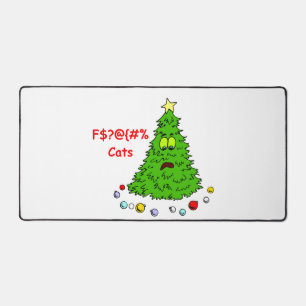 Funny Christmas Tree Joke Cats Weihnachten Urlaub Schreibtischunterlage