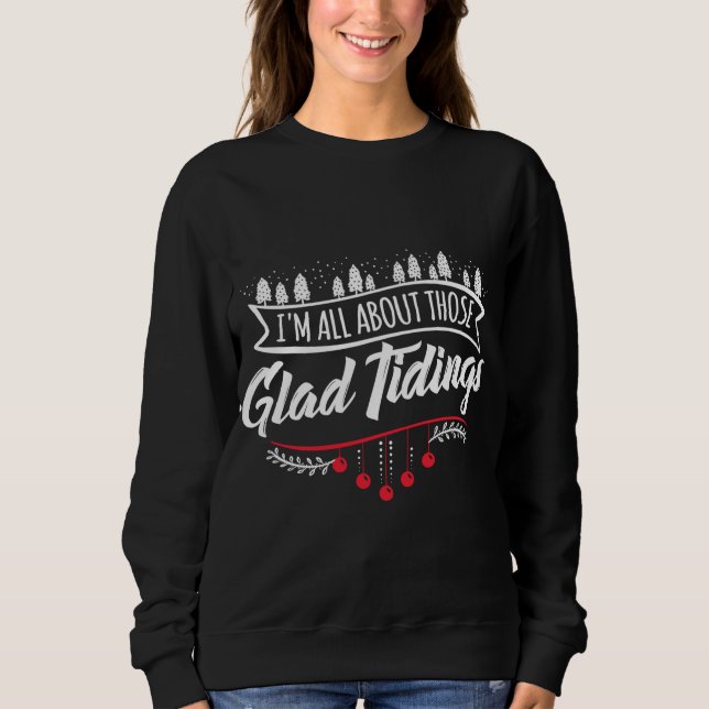 Funny Christmas Tree Lights Ugly Sweater Glad Tidi Sweatshirt (Vorderseite)