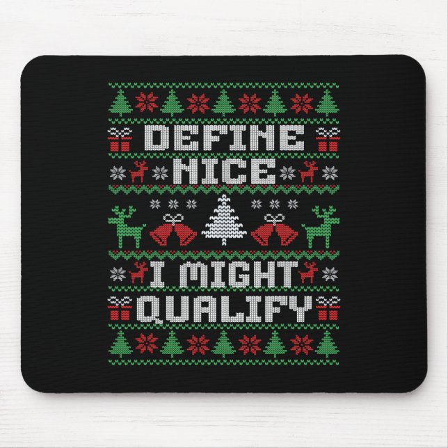 Funny Christmas Ugly Sweater - Definition Nice Mousepad (Vorne)