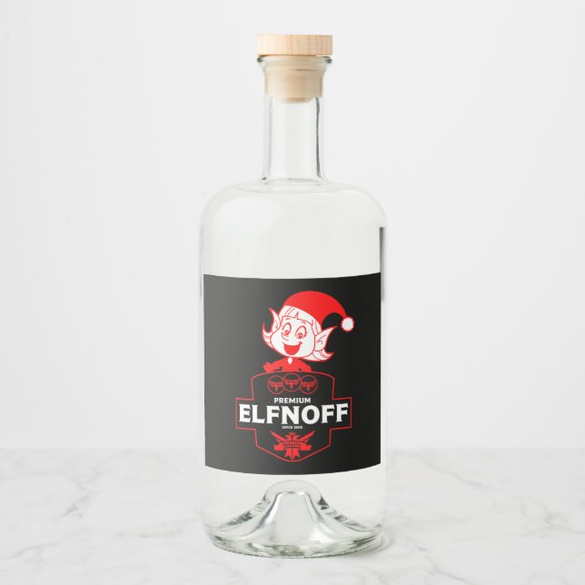 Funny Christmas Vodka Alkoholflaschenetikett (Vorderseite)