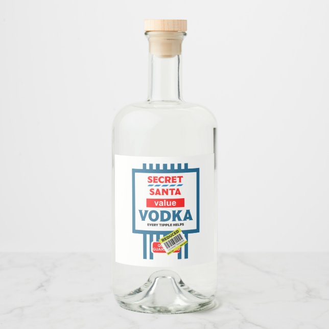 Funny Christmas Vodka Label Alkoholflaschenetikett (Vorderseite)
