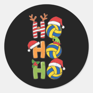 Funny Christmas Volleyball Ho Ho Ho Volleyball Xma Runder Aufkleber