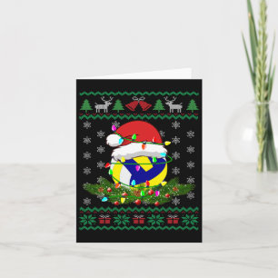 Funny Christmas Volleyball Lights Pajama Xmas Spar Karte