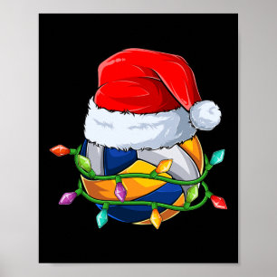 Funny Christmas Volleyball Weihnachtsmannmütze Xma Poster