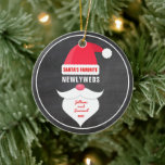 Funny Christmas Weihnachten Weihnachten Weihnachte Keramik Ornament<br><div class="desc">Sagen Sie allen, wer die Lieblingsjungen des Weihnachtsmanns sind. Das Ornament enthält einen Santa Claus Hut, Schnurrbart, Bart und Text, der "Santa's Favorite" Newlyweds - aber Sie können das Feld ausfüllen. . . . Mama, Boss, Oma, Onkel, Vater, Tante, Freund, Ingenieur, Hunde Lover, etc. Passen Sie den Text mit beliebigem...</div>