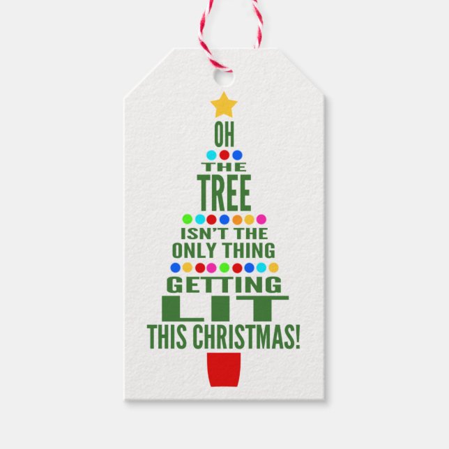 Funny Christmas Wein/Champagner Flasche Personalis Geschenkanhänger (Vorderseite)