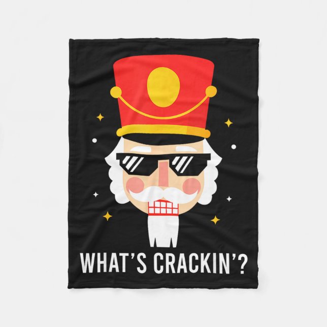 Funny Christmas Whats Crackin Nutcracker Men Kids  Fleecedecke (Vorderseite)