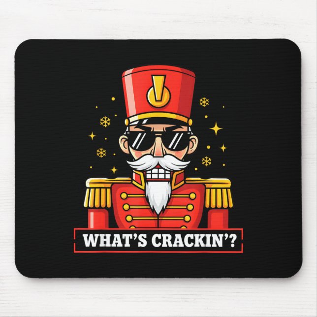 Funny Christmas Whats Crackin Nutcracker Men Kids  Mousepad (Vorne)