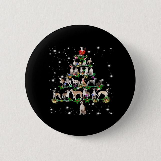 Funny Christmas Whippet Hund Liebhaber Geschenk Es Button (Vorderseite)