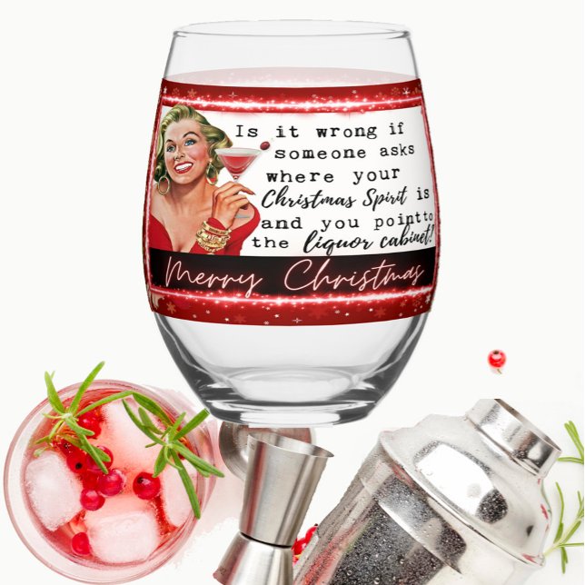 Funny Christmas Wine Glass Retro Best Friend Liqou Weinglas Ohne Stiel (Von Creator hochgeladen)