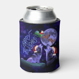 Funny Christmas Wolf Pun Happy Howlidays Dosenkühler