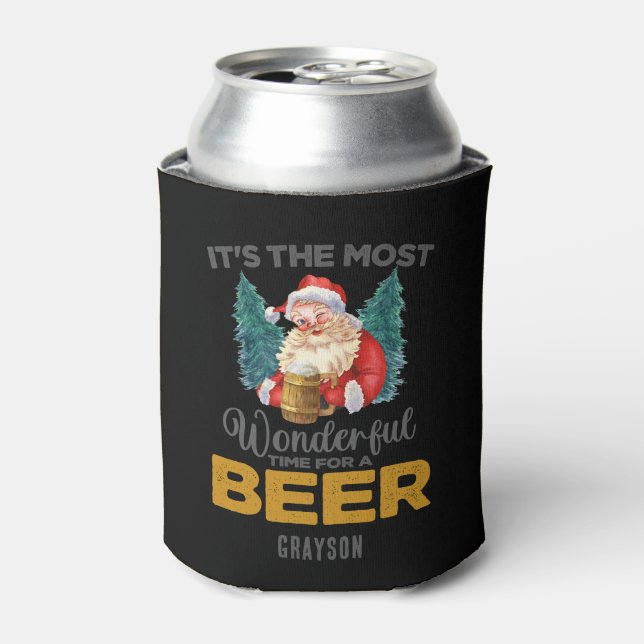 Funny Christmas Wunderbare Zeit für einen Biername Dosenkühler (Kanne Vorderseite)