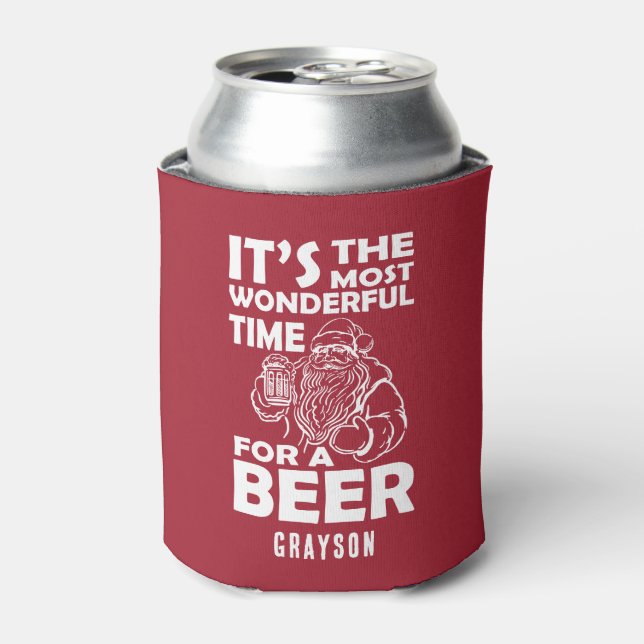 Funny Christmas Wunderbare Zeit für einen Biername Dosenkühler (Kanne Vorderseite)