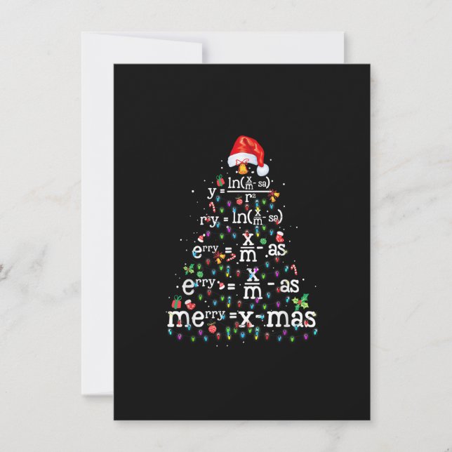 Funny Christmas XMAS CLOTHING MATH CHRISTMAS TREE Einladung (Vorderseite)