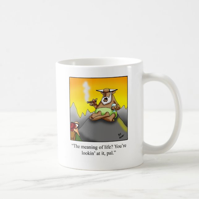 Funny Cigar Wise Man Cartoon Geschenke! Kaffeetasse (Rechts)