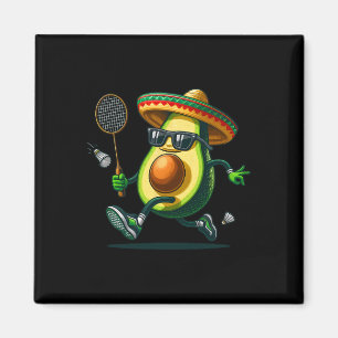 Funny Cinco De Mayo Avocado zeigt Dminton-Fähigkei Magnet
