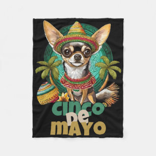 Funny Cinco De Mayo Dog Design Niedlich Chihuahua Fleecedecke
