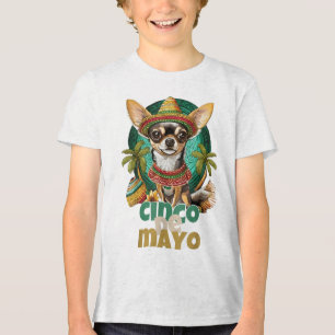 Funny Cinco De Mayo Dog Design Niedlich Chihuahua Tri-Blend Shirt