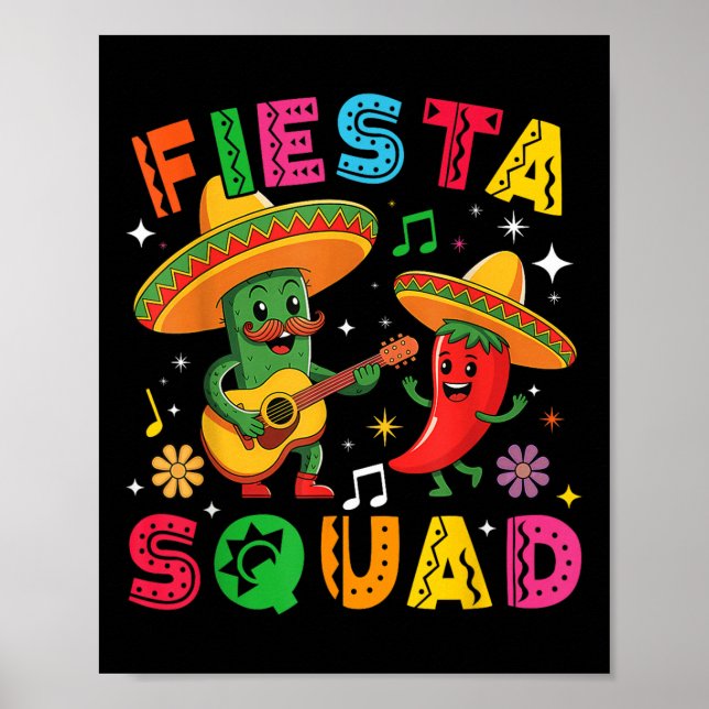 Funny Cinco De Mayo Fiesta Squad Mexican Matching Poster (Vorne)