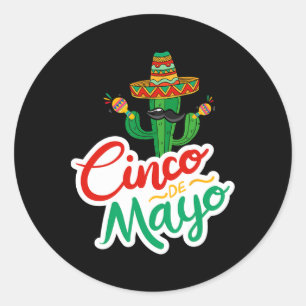 Funny Cinco De Mayo für mexikanisches Party 1 Runder Aufkleber