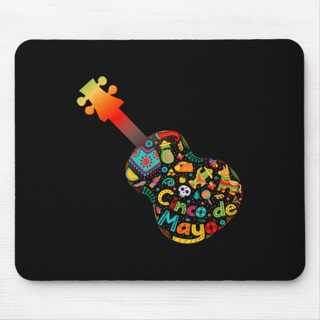 Funny Cinco De Mayo Guitar Fiesta Mexican Cinco De Mousepad (Vorne)