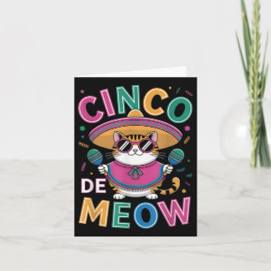 Funny Cinco de Mayo Mexican Cat with Sombrero Men Karte
