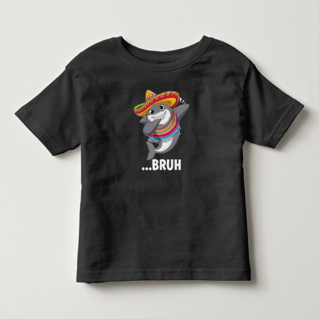 Funny Cinco de Mayo Shark Dabbing Sombrero Kleinkind T-shirt (Vorderseite)