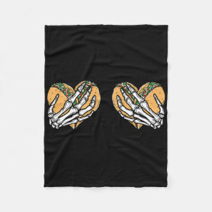 Funny Cinco De Mayo Taco Breast Skull Hands Fleecedecke
