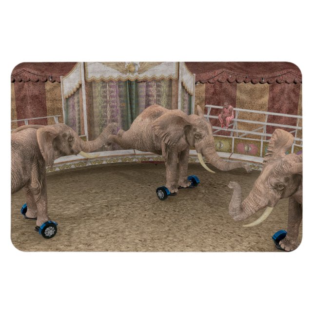 Funny Circus Elephants Magnet (Horizontal)