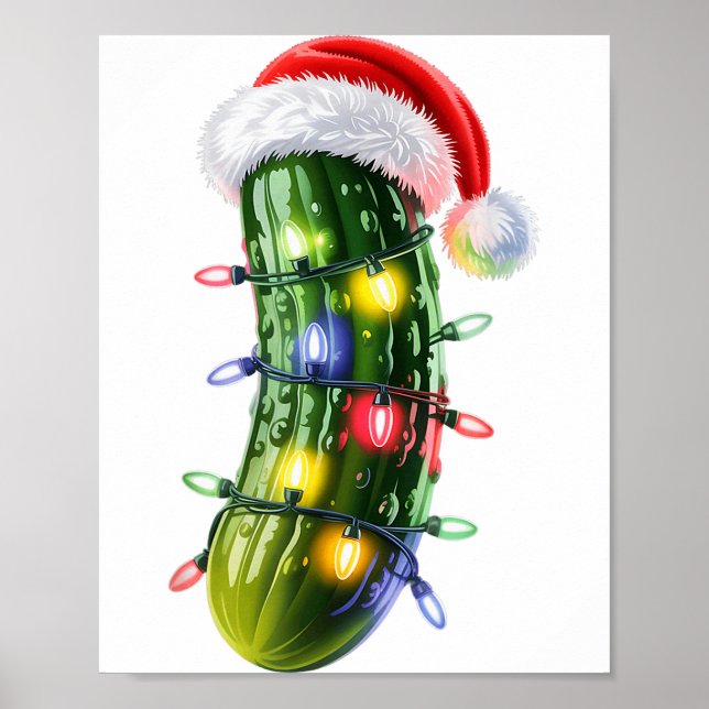 Funny Ckle Santa Hat Christmas Lights Xmas Men Wom Poster (Vorne)