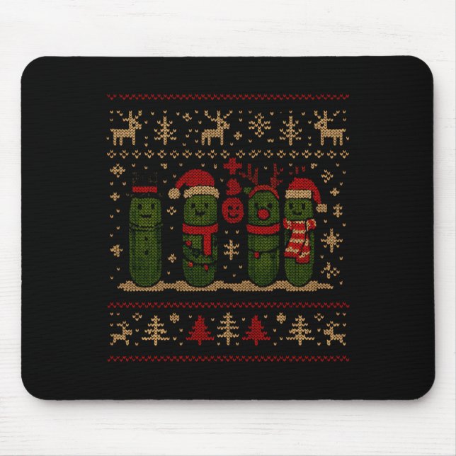 Funny Ckles Christmas Lights Santa Hat Xmas Ugly S Mousepad (Vorne)