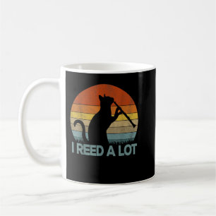 Funny Clarinet Cat I Reed A Lot Musiker Retro Vin Kaffeetasse