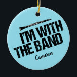 Funny Clarinet Player Blue Custom Christmas Keramik Ornament<br><div class="desc">Eine coole Klarinette Spaß Weihnachtsschmuck,  dass ich bin mit der Band unter dem Instrument. Dieses niedlich blaue mit Monogramm Design macht ein lustiges Geschenk für Klarinettenspieler.</div>