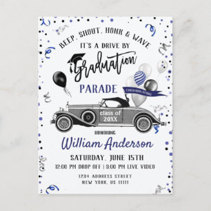 Funny Class of 2024 DRIVE BY Graduation Party Postkarte