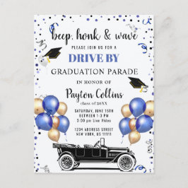 Funny Class of 2024 DRIVE BY Graduation Party Postkarte