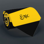 Funny Classic Bumble Bee Stripes Striptester Krawatte<br><div class="desc">Ein niedliches,  klassisches,  breites Streifen Muster mit inspirierten,  schwarzen und gelben Streifen. Personalisieren Sie es einfach auf Ihren Text oder Namen! - mit Zaubershirts konstruiert</div>