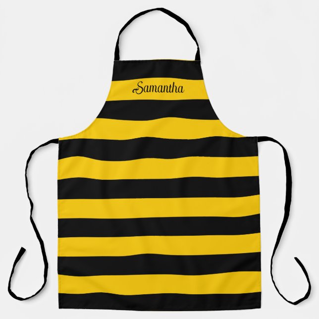 Funny Classic Bumble Bee Stripes Striptester Schürze (Vorderseite)